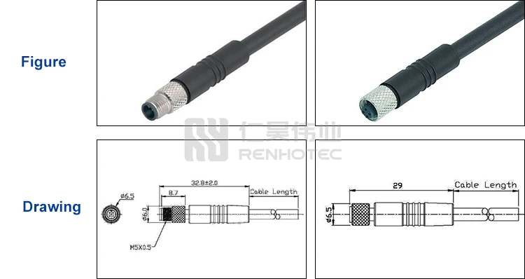 M16 Male Female Circular Connector Ip67 Waterproof 3567812 Pin Sensor Cable Provides Ip65 3070