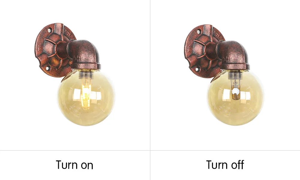 Hot sales Nordic Iron water pipe vintage wall lights for bar loft Indoors