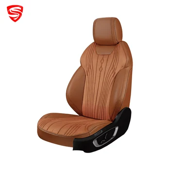 Hot Selling Brown Car Cover Seat Full Set High Quality Universal Leather Car Seat Covers