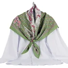 Silk Custom Luxury Silk Scarves 100% Natural Silk Screen Printed Satin Silk Scarf Shawl