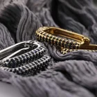Cz Earrings Hot Sale Gold Silver D Shape CZ Huggie Earrings Women Gift 2021