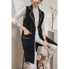 Vest Long Cardigan Vest Women Fashion Women Chain Solid Vest Cardigan Vest Long Ciffon Cardigan