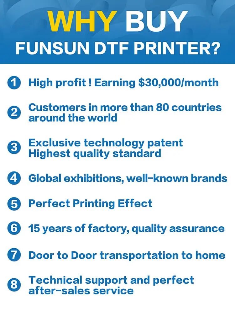 Funsun 30cm Roll to Roll Direct to Film and Transfer DTF Printer Pro with XP600 Print Head