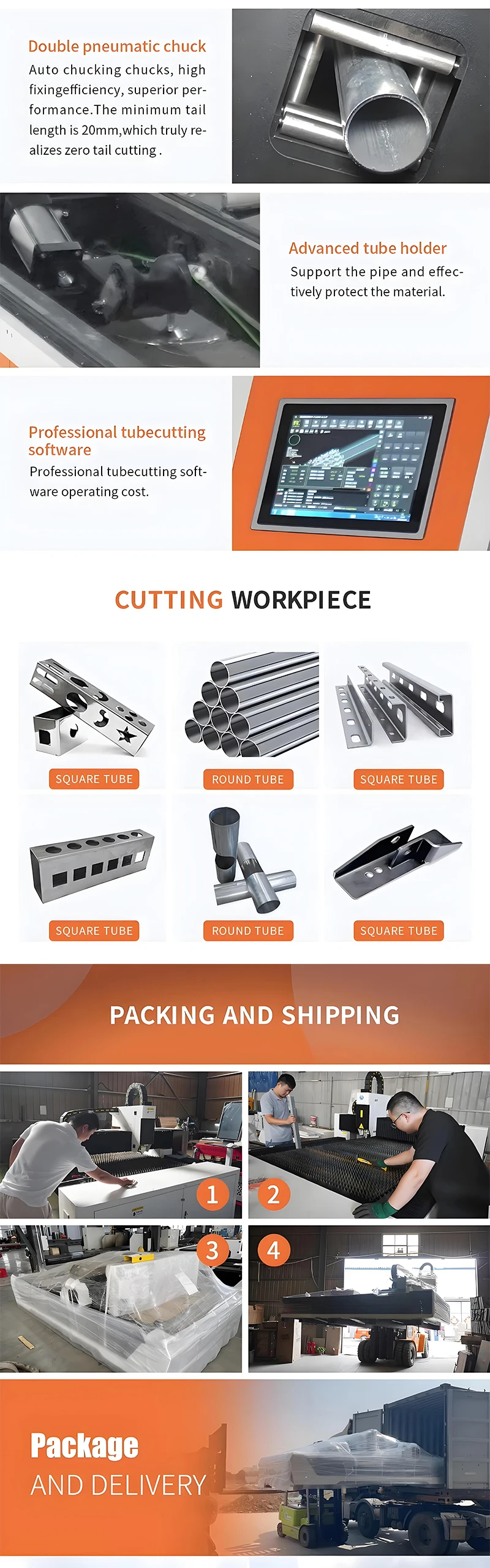 Multifunctional Small Business Laser Tube Cutting Machine Simple Operation for Metal-New Condition