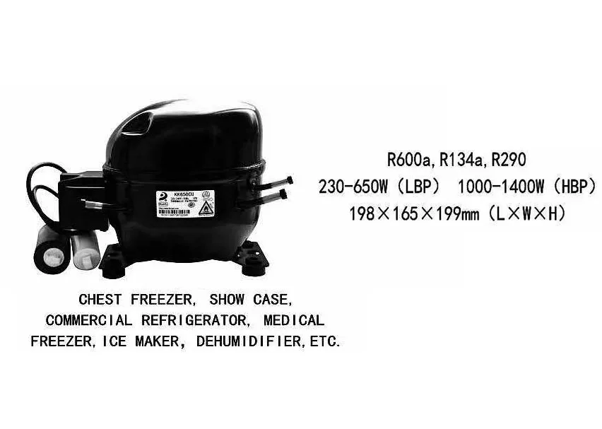 Piston Refrigeration Compressor, R600A, LC58CY1, Hermetic - detail 8