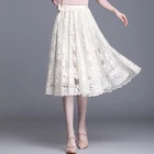 Ladies Long Gown Womens Skirt High Waist To Show Thin Ladies Skirt Middle Long Hollow Ball Gown Lace Skirt