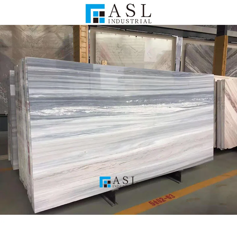 Best quality straight veins palissandro Italy marmara white light blue marble