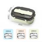 Hot Food Office Executive Military Rectangular Bento 4 Side Locked Lunch Box Stainless Steel