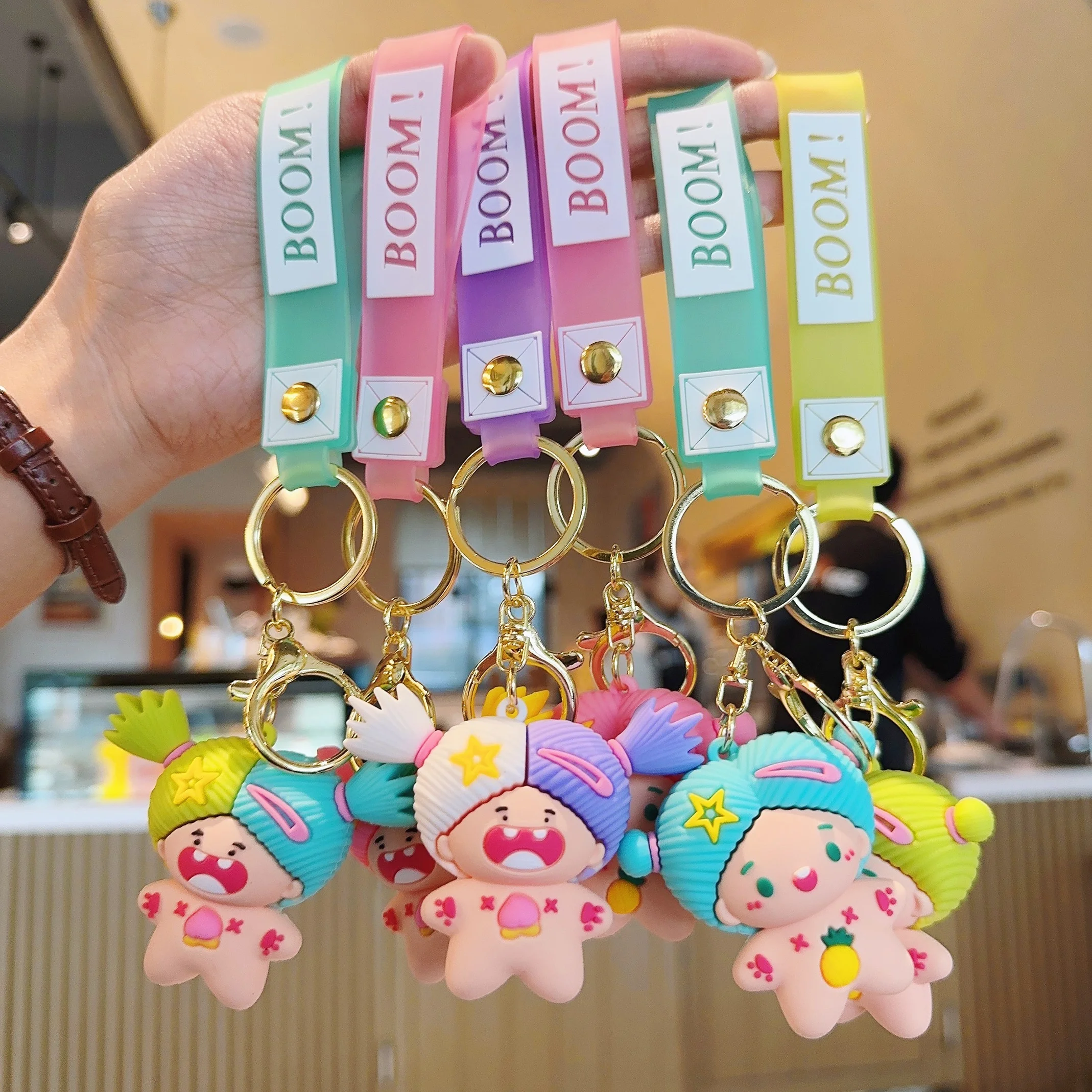 Factory wholesale creative funny cute Clown doll key chain delicate Car pendant bag key ring small gift promotional keychains