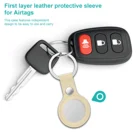 For Apple Airtags Tracker Anti-lost Device Keychain Leather Protective Sleeve Case Cover Shell