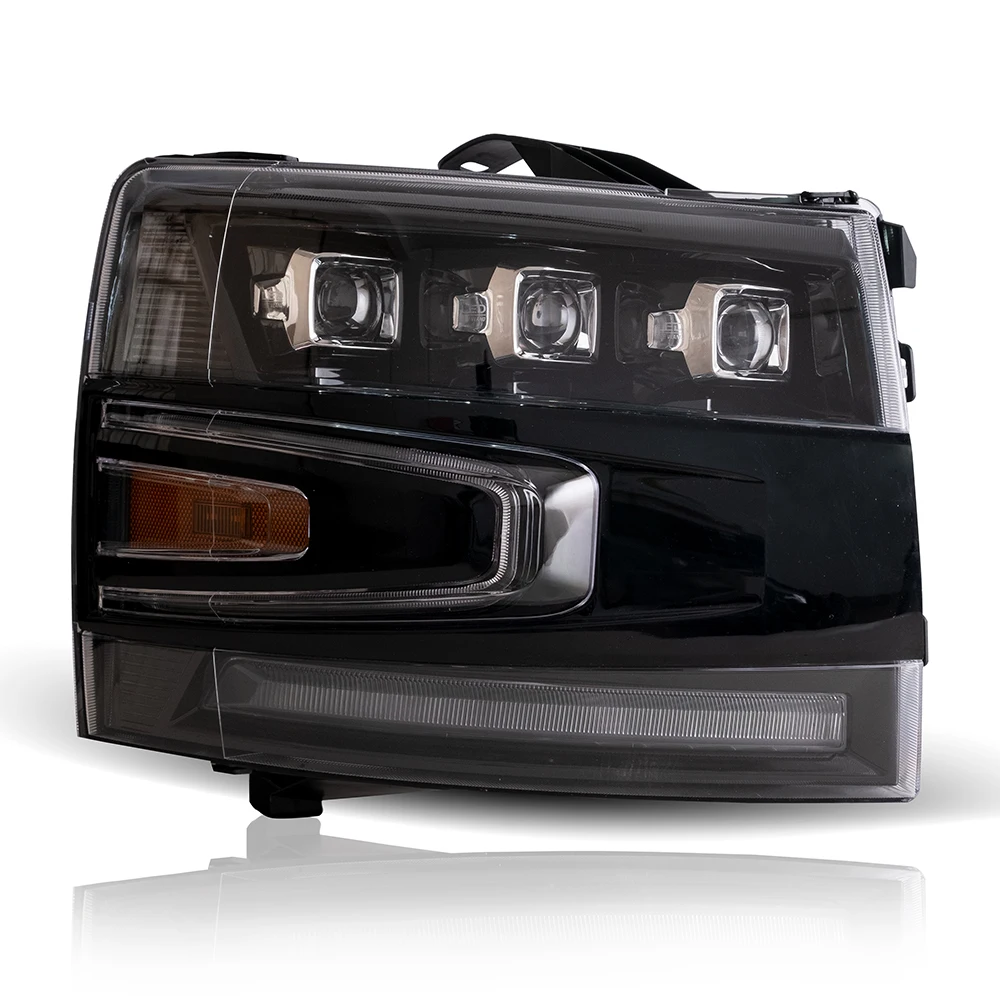 product headlight head light led 3 lens headlights car headlamp 2007 2013 for chevorlet silverado 2500 3500 hd plug and play-4