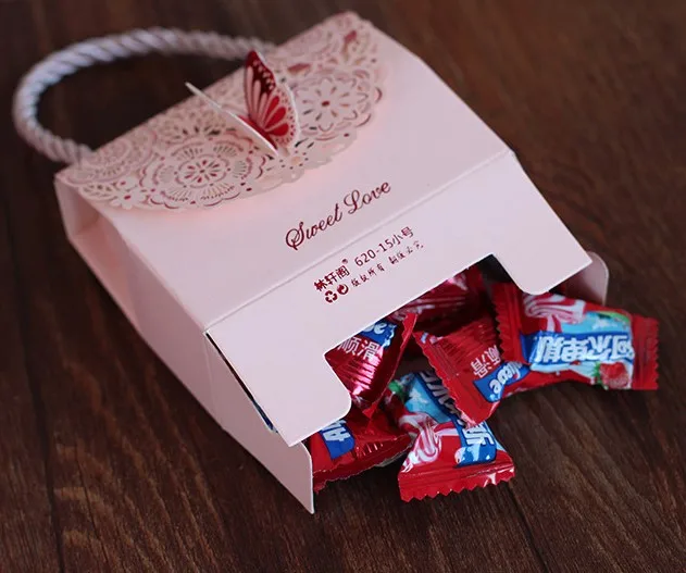 butterfly wedding favor paper sweet bag box candy gift boxes