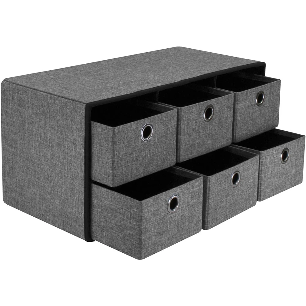 Folding Storage Ottoman Bench Storage Chest Footrest Coffee Table Padded Seat Faux