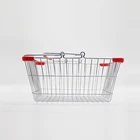 New High Quality Design Chrome Plated Metal Wire Mesh Supermarket Shopping Basket