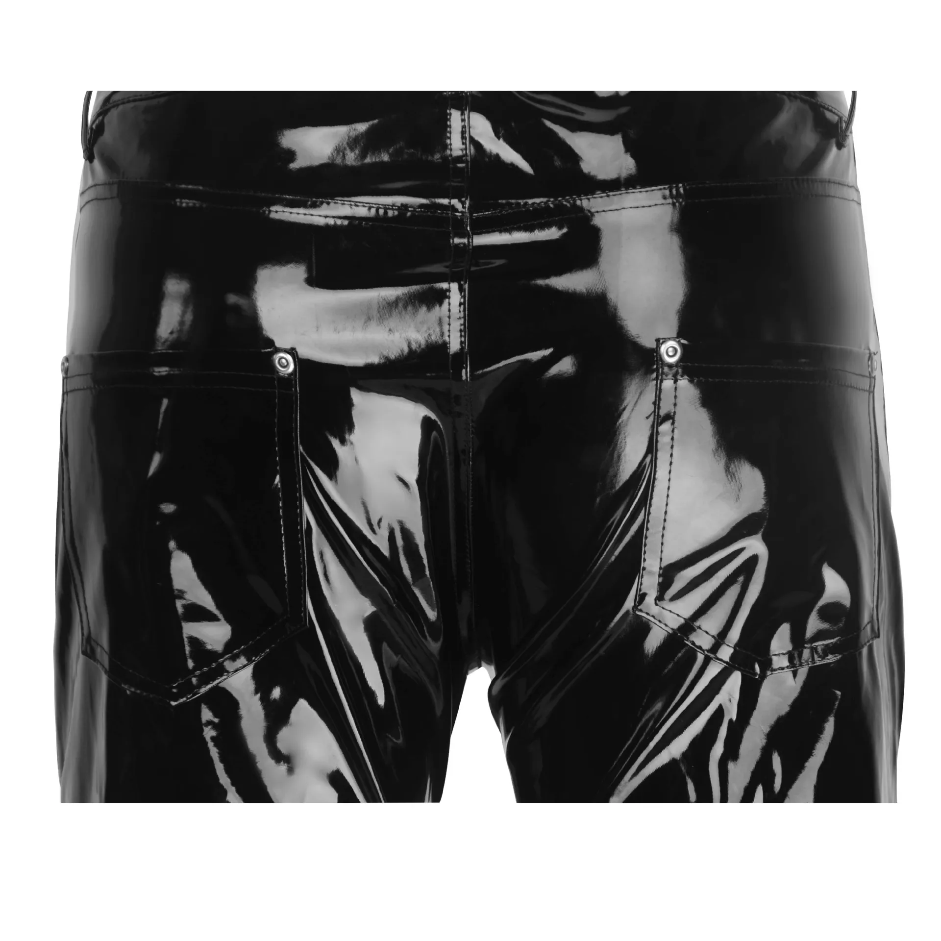 Men Sexy Black wetlook PVC Stage