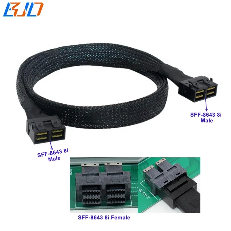 Cable 0.5 Meter/1.6 feet SFF 8643 SFF 8643 to Internal miniSAS CineRAID Internal miniSAS 