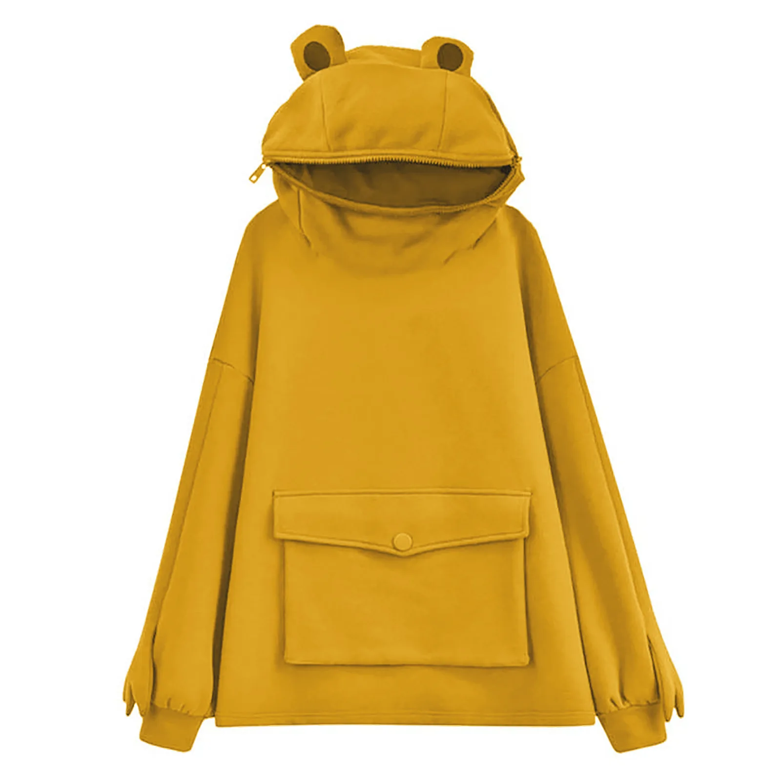 Frog Hooded Lazy Wind Coat Jacket 