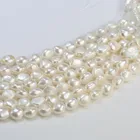 Pearl 9-10mm AAA Grade Baroque Fresh Water Genuine Natural Freshwater White Real Nugget Pearl Bead String Strand
