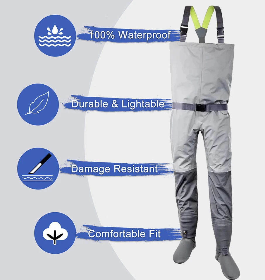 Customized Waders Fly Fishing Breathable 3 Layer 5 Layer Breathable