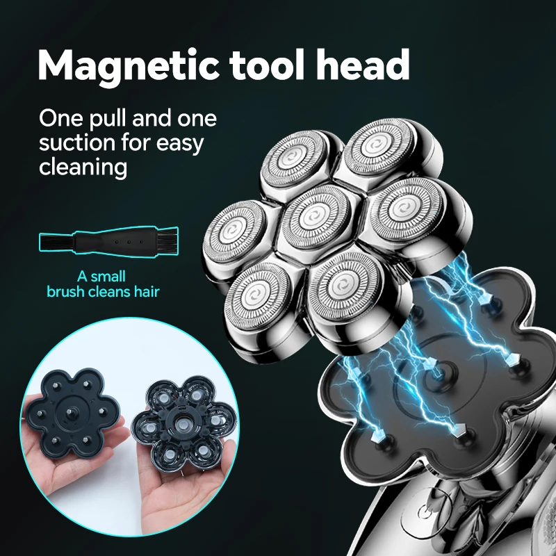 Men's 5-in-1 Rechargeable Electric Shaver with Seven Shaving Heads Self-Use Digital Display Shaving Machine for Household Use supplier