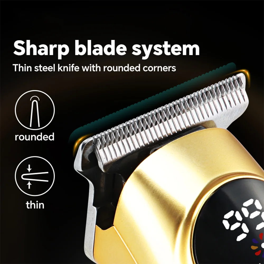 Professional Rechargeable USB Electric Hair for Clipper Adjustable Blade Head Stainless Steel English Instructions for Household supplier