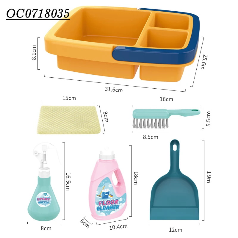 Wholesale kids cleaning broom dustpan brush  home cleaning toys set for kids