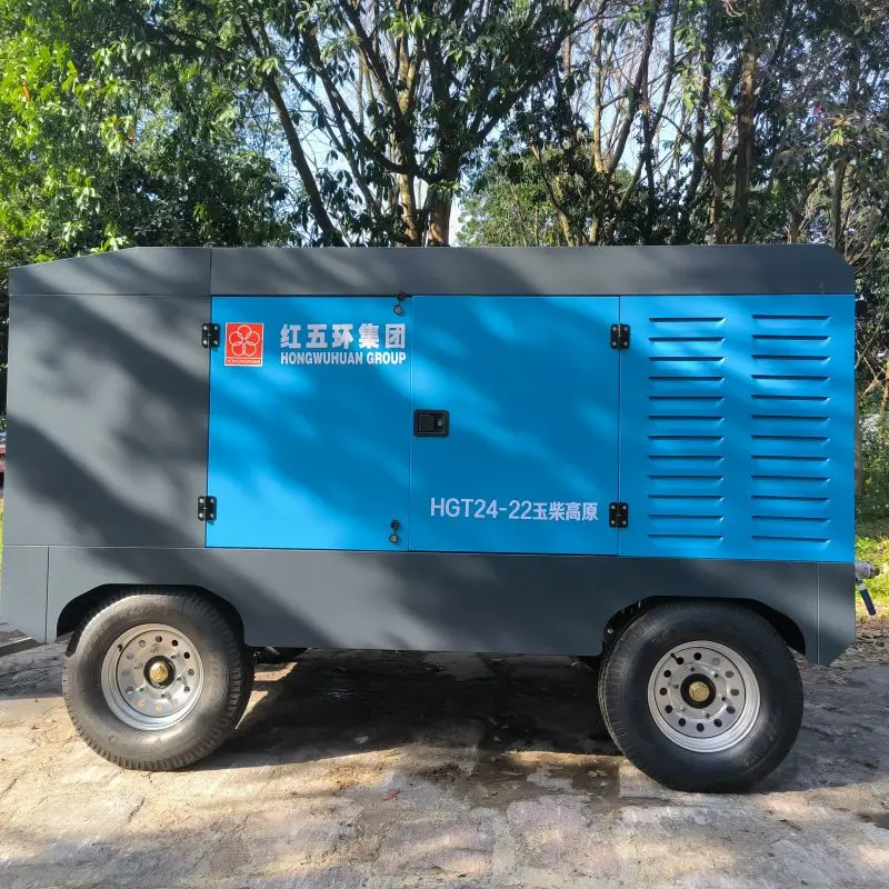 Professional 24bar 800cfm Diesel Portable Mining Compressor New Screw Water Well Drill Rig