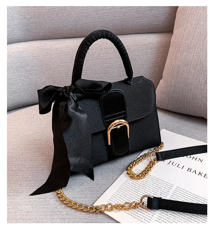 Bow Messenger Crossbody Bags Mini Small Square Clutch designer name brand hand bag velvet handbag