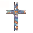 Metal Star Metal Star Colorful Cross Religious Resin Cross Religious Cross Wall
