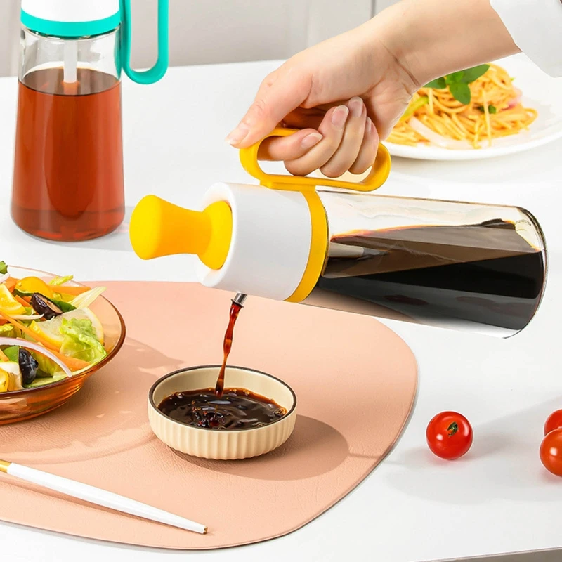Hot selling Glass Kitchen Olive Oil Bottle With Silicone Brush New 2-in-1 Silicone Dropper Measuring Oil Dispenser Bottle