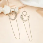 Charm Silver Fashionable Hollow Out Heart Charm Earrings Anti Allergy Personality Silver Earrings