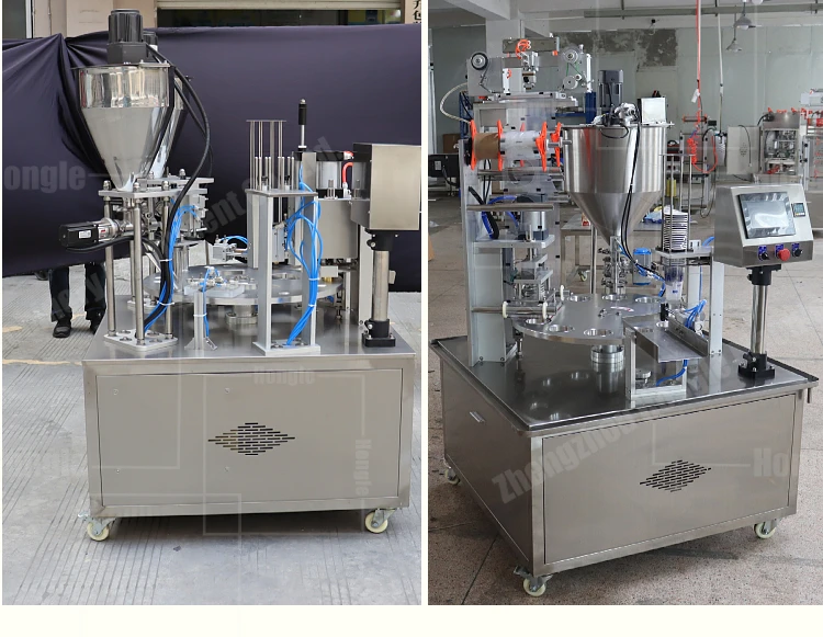 New Design Cream Essential Oil Filling Hydraulic Making Package Seal Cup Sealing Machine in Pakistan factory