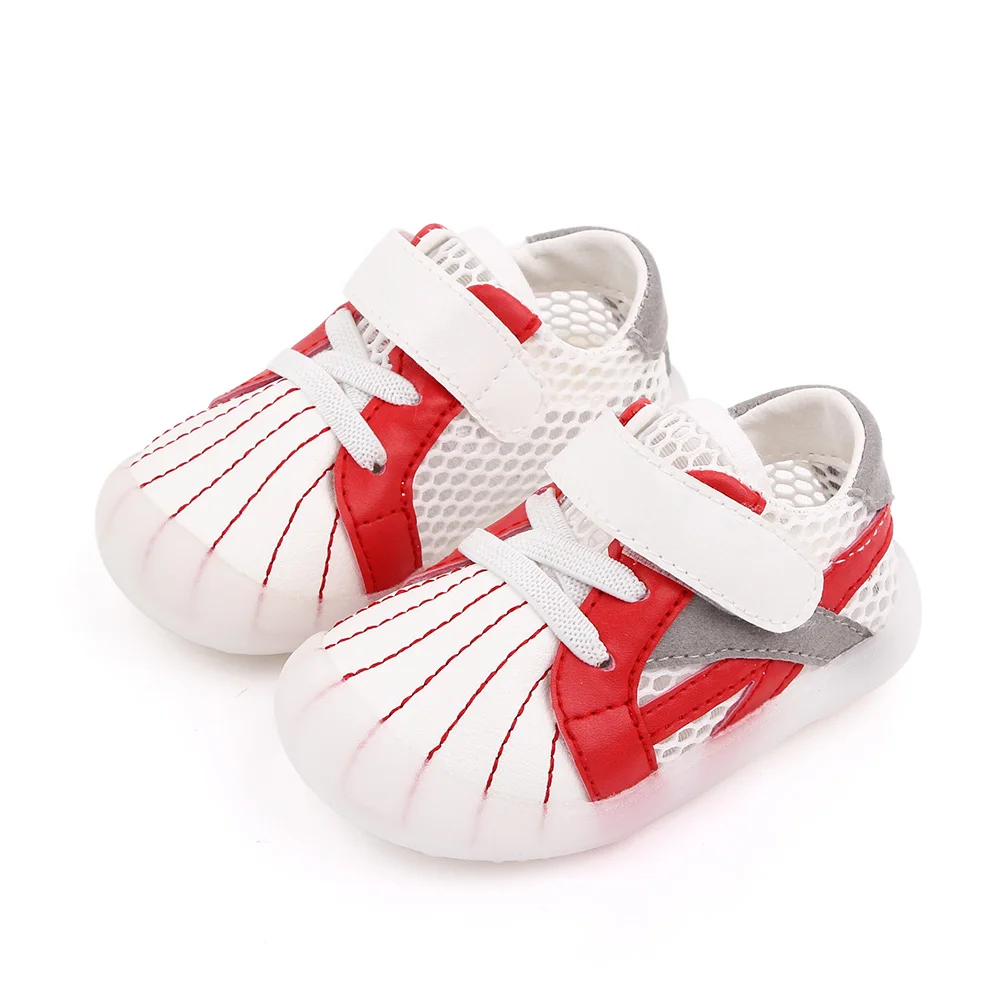 Spring and Autumn New 0-3 Years Old Breathable Mesh Shell Head Soft Soled Baby Walking Shoes manufacture