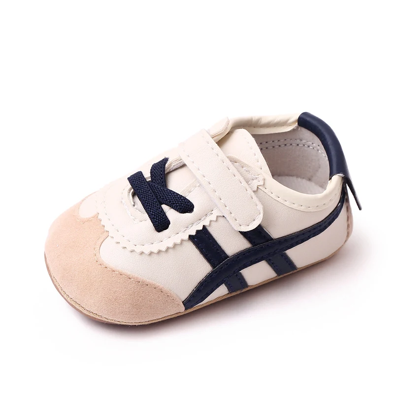 Color Matching Striped Soft Sole Anti-slip and Wear-resistant Casual Sports Baby Shoes manufacture