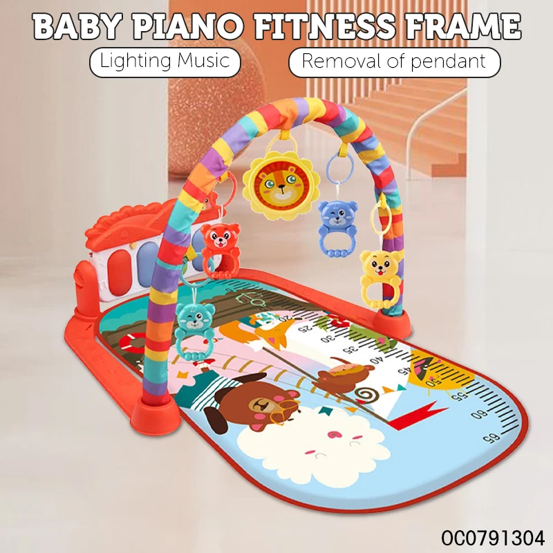 Hanging rattle toy baby play gym pedal piano fitness rack mat