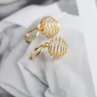 925 Silver Hoop Earring Gold 925 Silver Hoop Earring Cellular Spring Shape 1MC Rhodium And Gold Plated