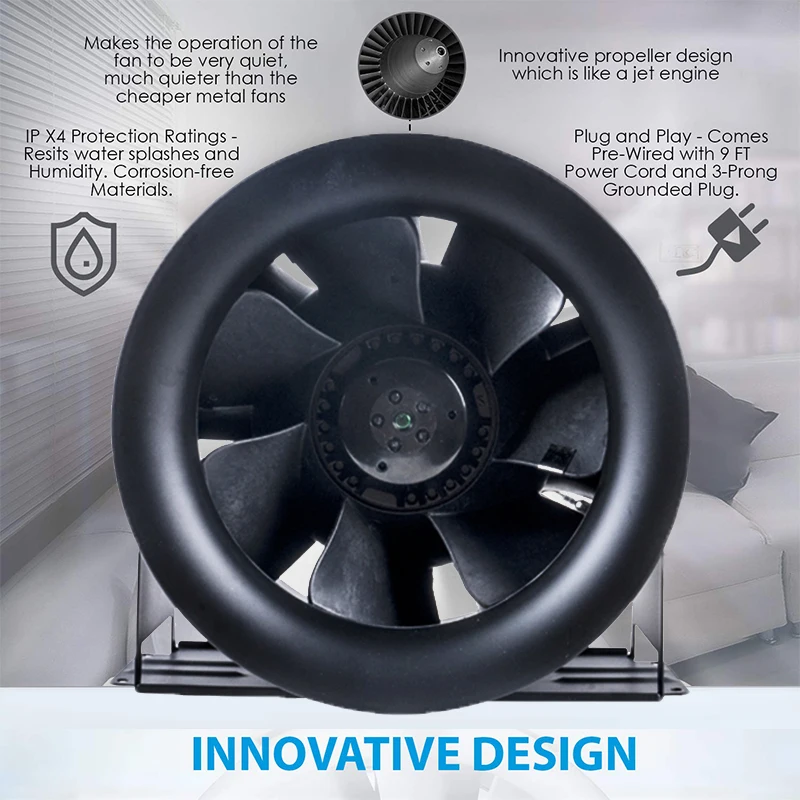 Mixed Flow Fan, 110v, 1520CFM - detail 8