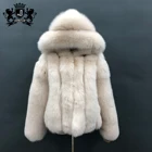 Winter Women Winter Woman Janefur Winter Hooded Coat Plus Size Women Real Fox Fur Winter Hooded Coat