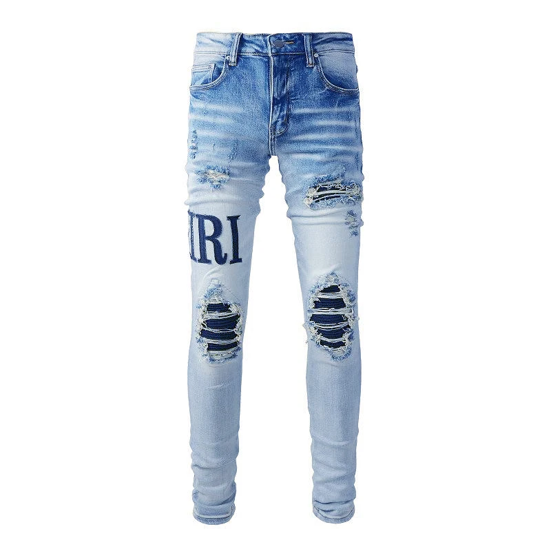 SSY New Styles Denim Jeans in Stocks Famous Brand Designer Trend Denim Pants Cowboy Close-fitting Denim Pants manufacture
