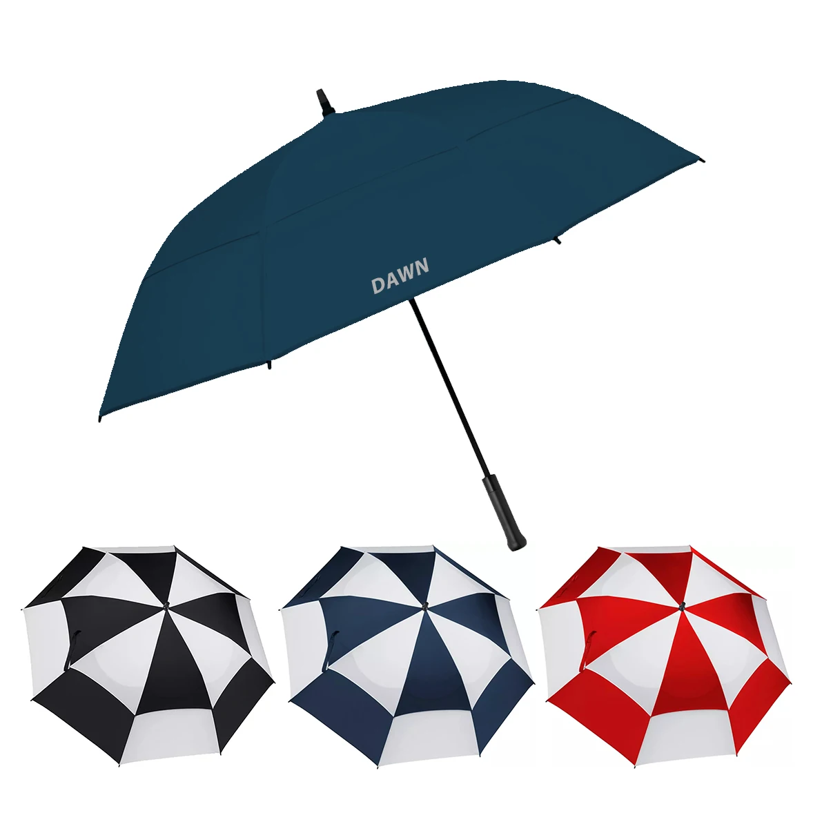 Custom Logo Golf Umbrella Automatic Wind Protection Umbrella Big Double Canopy Golf umbrella for the rain