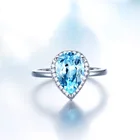 Blue Ring Ring Ring Water Drop Blue Sapphire Ring Natural Topaz Stone Ring