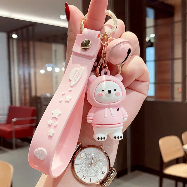 Key Pendant Cute Sweater Panda Leather Bag Car Plastic Soft Rubber Doll Key Ring Keychain Accessories Jewelry Festivals Gift