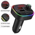 Car Mp3 Player Car Mp3 LUTU Bluetooth Car Fm Transmitter Usb Mp3 Player With PD18W Fast Charger