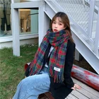 Cashmere Scarf Fashion New Arrival Ladies Cashmere Plaid Scarf Christmas Fashion Shawl