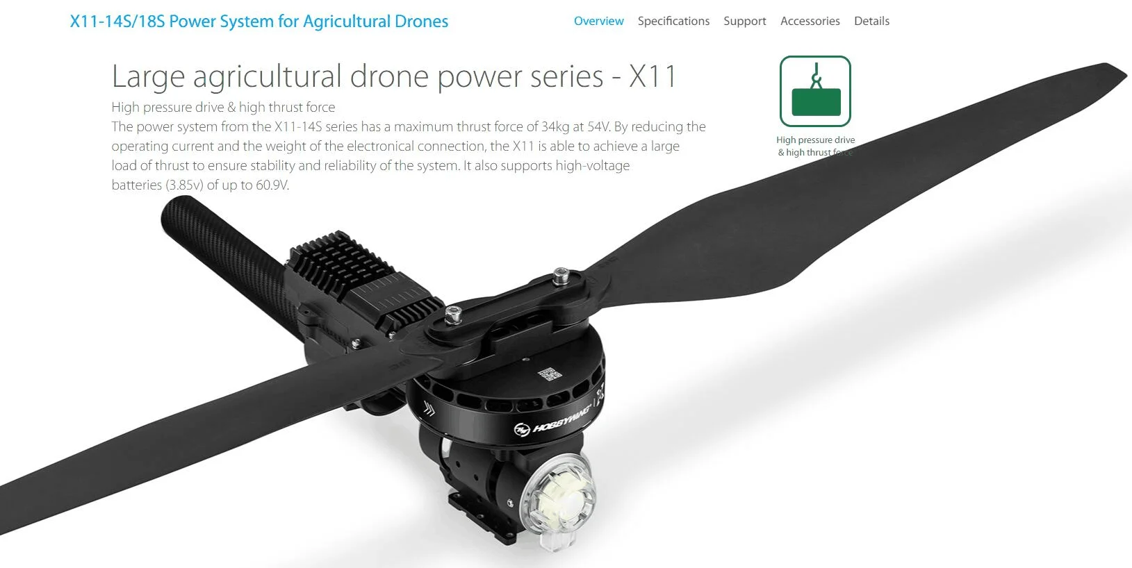 Hobbywing X11 Max Power Motor 18s Powerful Superior High Thrust Power