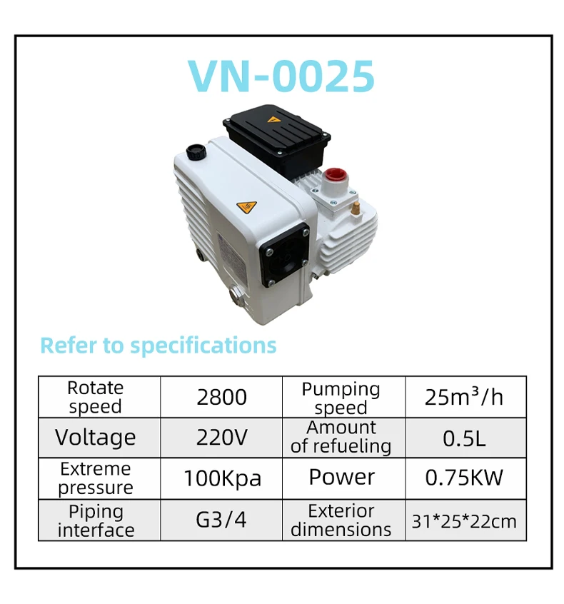 VN-0025 tomada de fábrica elétrica silenciosa industrial bomba de vácuo de palheta rotativa para fabricação de máquina dentária de ordenha CNC