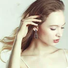 Silver Earrings Amazon Silver Needle Exaggerated Retro Rhinestones Water Drop Earrings For Women