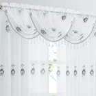 Curtain Window Valance Curtains Modern Embroidery Rod Pocket Tulle American Valance Sheer Curtain Living Room USA Design Wholesale Ready Cheap Window Curtain