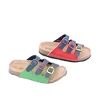 OEM & ODM 3 Straps flat cork slippers sandals shoes for kids
