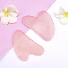 Natural Stone Amazon Natural Pink Crystal Rose Quartz Jade Stone Gua Sha Scraping Massage Tool Guasha Board
